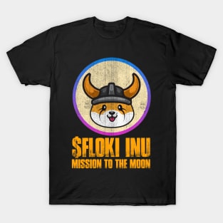 Floki Inu Coin Mission To The Moon Vintage Crypto Token Cryptocurrency Wallet Birthday Gift For Men Women T-Shirt